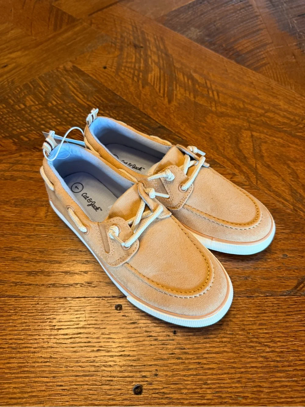 Cat & Jack Kids Tan Suede Boat Shoes